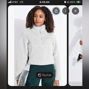 ALO Yoga Shanti Half Zip Sherpa - Gray